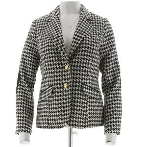 Joan Rivers Long Slv Houndstooth Blazer